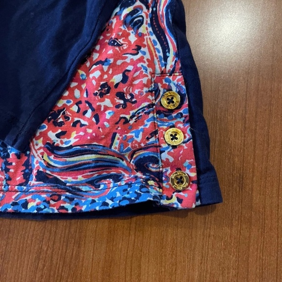 Lilly Pulitzer Navy Blue Paisley Colorful Long Sleeve Shirt Women's size Medium - Picture 2 of 7